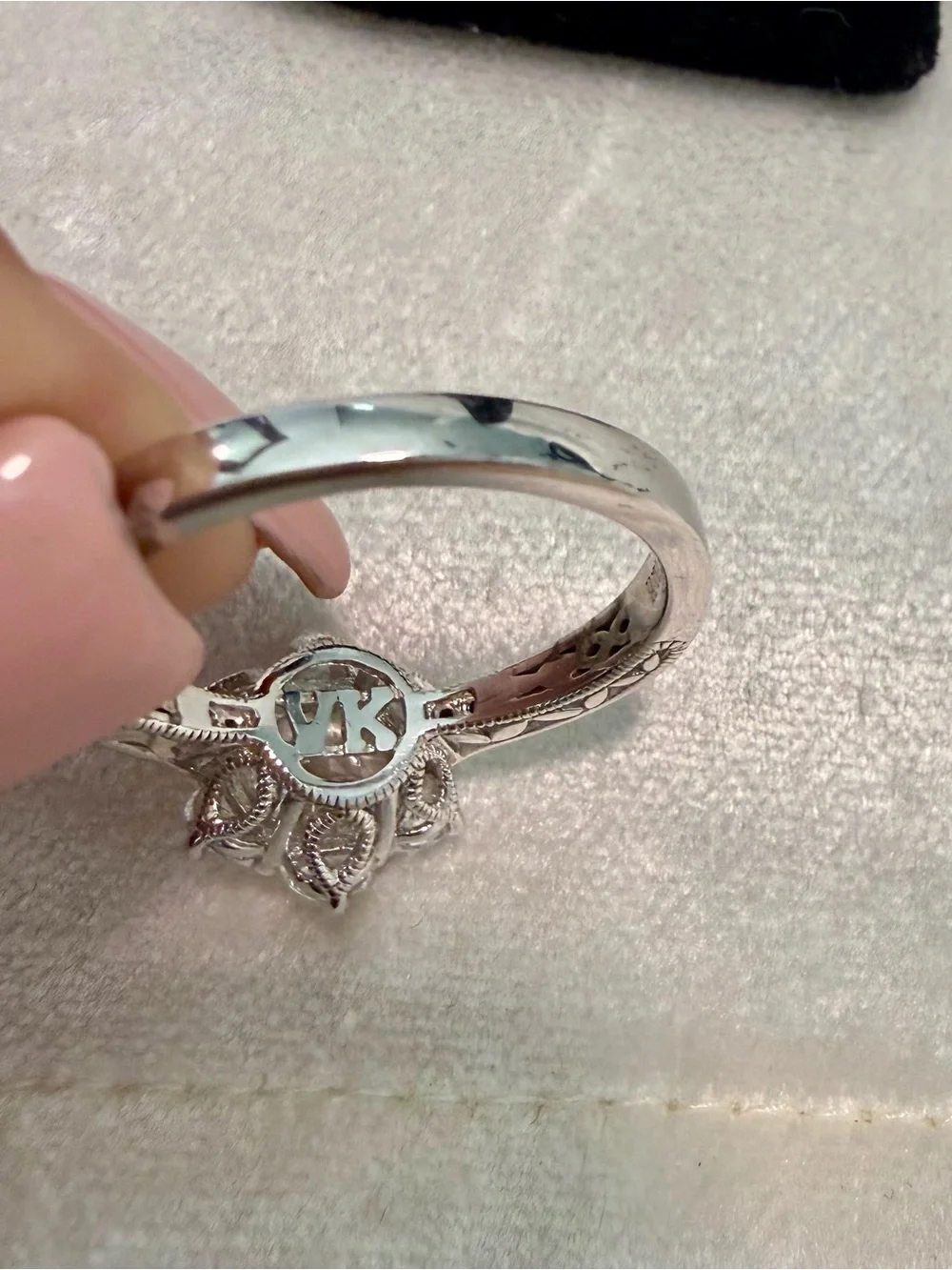 🌸JTV35 - Vanna K - White Round cut Rhodium Over Sterling Silver Ring💎🛍️